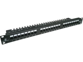 Patch panel UTP kat.6 24 porty LSA z półką 1U ALANTEC