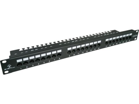 Patch panel UTP kat.6 24 porty LSA z półką 1U ALANTEC