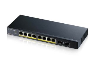 Przełącznik GS1100-10HP-EU0102F 120W PoE 8xGigabit 2xFiber Uplilk Switch Zyxel