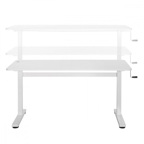 Biurko Ergo Office ER-401W Ręczna regulacja wysokości Białe Maclean