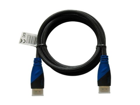 Kabel HDMI (M) 2m, oplot nylonowy, złote końcówki, v1.4 high speed, ethernet/3D, CL-48 Savio