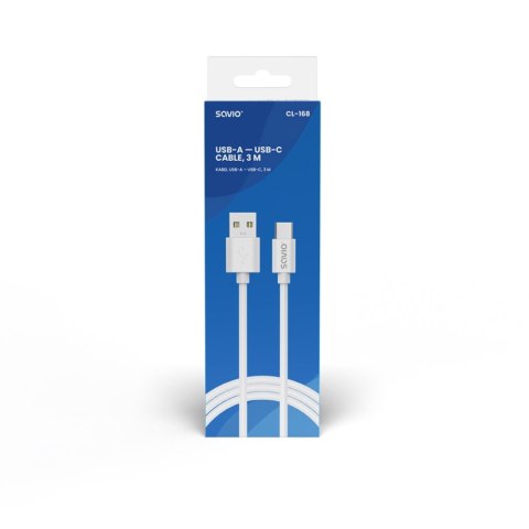 Kabel USB-A - USB-C, 2A, 3m, CL-168 Savio