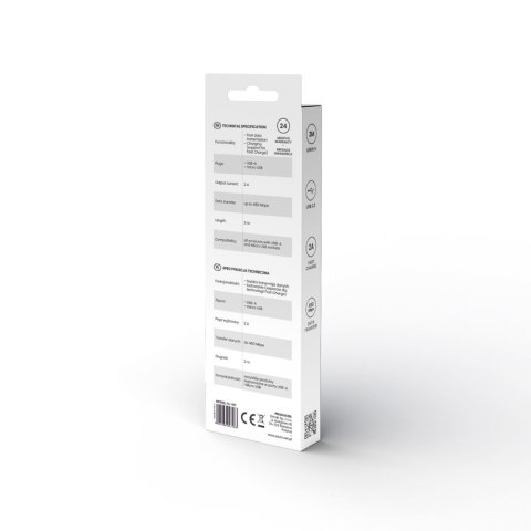 Kabel USB- A - micro USB, 2A, 3m, CL-167 Savio