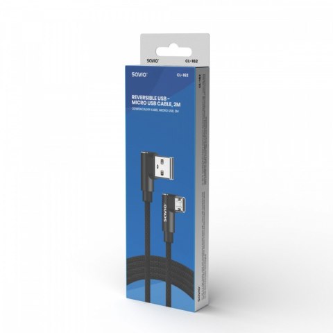 Kabel z dwustronnym złączem USB Micro USB - USB A 2m, CL-162 Savio
