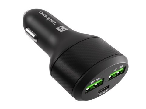 Ładowarka samochodowa Coney 2x USB 1x USB-C QC 3.0 Power Delivery 84W Czarna Natec