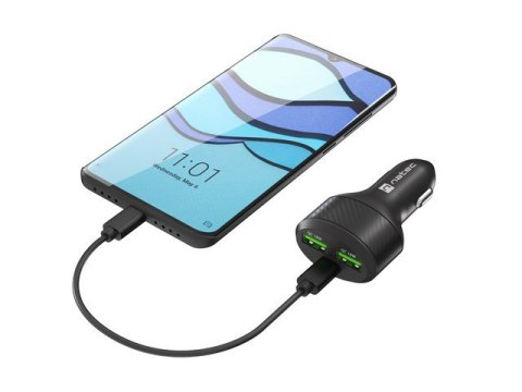 Ładowarka samochodowa Coney 2x USB 1x USB-C QC 3.0 Power Delivery 84W Czarna Natec