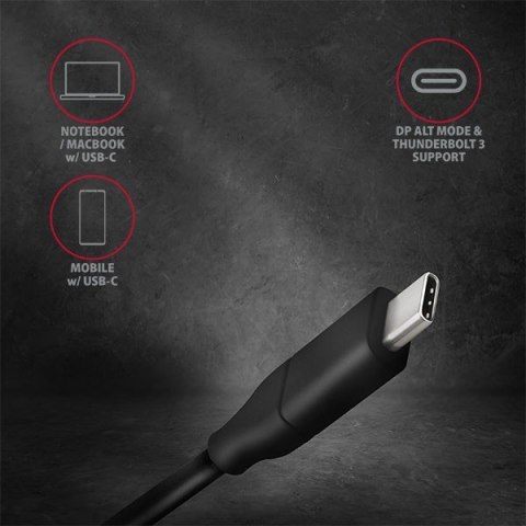 RVC-DPC Konwerter/kabel USB-C -> DisplayPort 1,8m, 4K/60HZ AXAGON