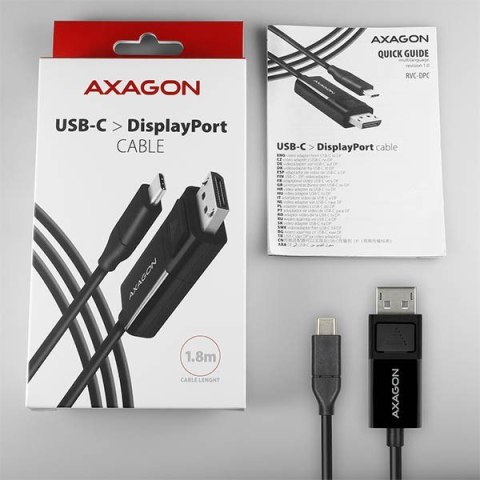 RVC-DPC Konwerter/kabel USB-C -> DisplayPort 1,8m, 4K/60HZ AXAGON