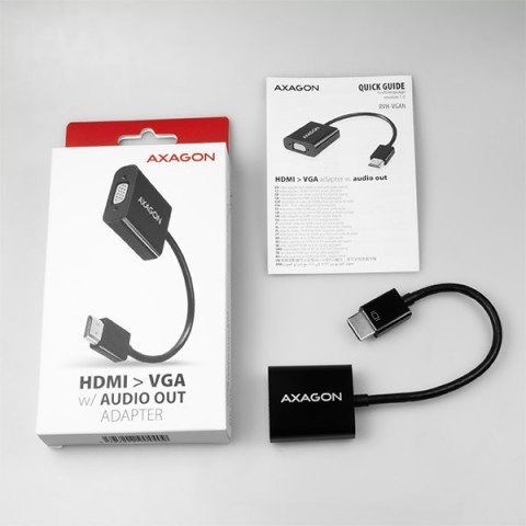 RVH-VGAN Adapter aktywny HDMI -> VGA FullHD, wyjście audio, micro USB złącze zasilania AXAGON