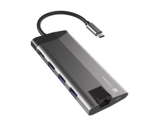 Stacja dokująca Multiport Fowler Plus USB-C PD, 3x USB 3.0, HDMI 4K, RJ45, SD, micro SD Natec