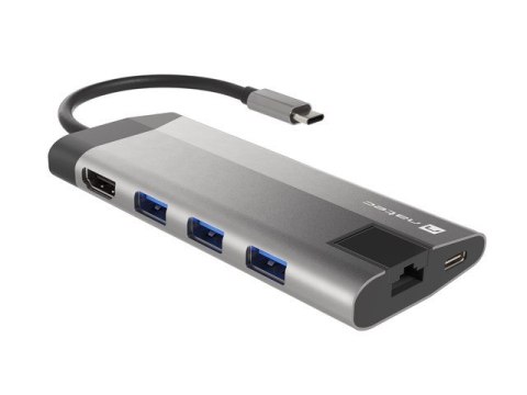 Stacja dokująca Multiport Fowler Plus USB-C PD, 3x USB 3.0, HDMI 4K, RJ45, SD, micro SD Natec