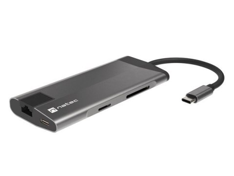 Stacja dokująca Multiport Fowler Plus USB-C PD, 3x USB 3.0, HDMI 4K, RJ45, SD, micro SD Natec