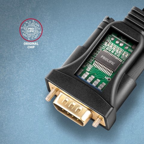 ADS-1PSN Adapter USB 2.0 > RS-232 Port szeregowy, 1.5m kabel, chip Prolific AXAGON