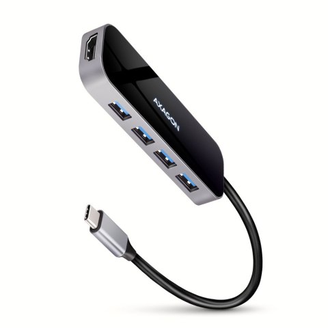 HMC-6H4A Wieloportowy hub 4x USB-A + HDMI, USB-C 3.2 Gen 1, PD 100W, 20cm USB-C kabel AXAGON