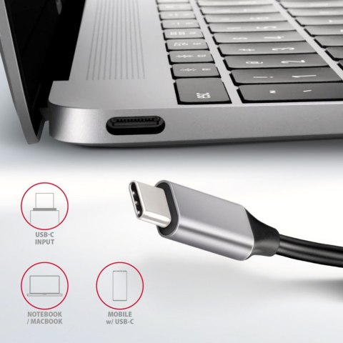 HMC-6H4A Wieloportowy hub 4x USB-A + HDMI, USB-C 3.2 Gen 1, PD 100W, 20cm USB-C kabel AXAGON