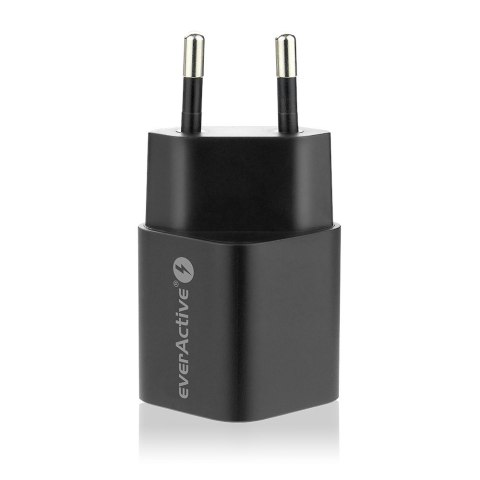 Ładowarka USB/USB-C QC3.0 30W technologia GaN Czarna EverActive