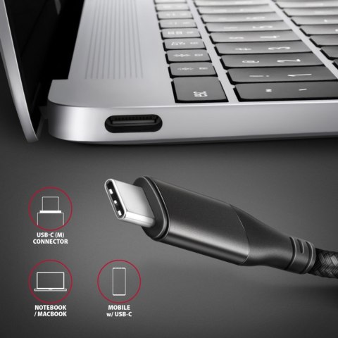 RVC-HI2MC Adapter aktywny USB-C -> HDMI 2.0 4K/60Hz Aluminum, 1.8m kabel AXAGON