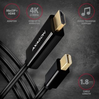 RVDM-HI14C2 Konwerter/kabel aktywny Mini DP > HDMI 1.4 kabel 1.8m4K/30Hz AXAGON