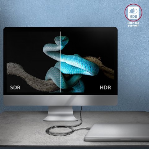 BUCM4X-CM10AB Kabel USB-C - USB-C, USB4 Gen 3x2 1m, PD 240W, 8K HD, ALU, oplot Czarny AXAGON