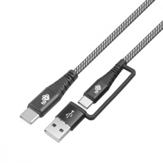 Kabel 2w1: USB C - USB C z nakładką USB A, 1.2 m TB