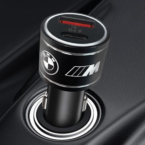Ładowarka samochodowa 20W PD-QC 3.0 Fast Charging Czarna BMW