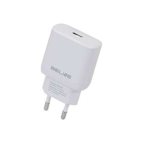 Ładowarka sieciowa 25W GaN USB-C PD 3.0 bez kabla, biała Beline