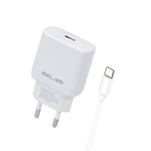 Ładowarka sieciowa 30W GaN USB-C + kabel USB-C, biały Beline
