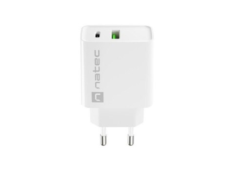 Ładowarka sieciowa Ribera 1x USB-A + 1x USB-C 20W Biała Natec