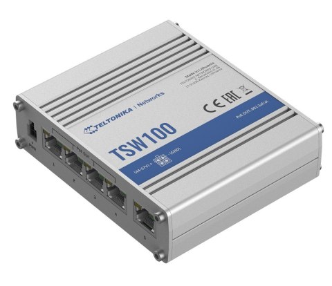 Przełącznik przemysłowy TSW100 4xPoE+, 5xGigabit TELTONIKA