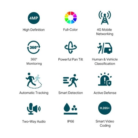 Kamera VIGI C540-4G(4mm) 4MP 4G LTE Full-Color Pan/Tilt TP-LINK