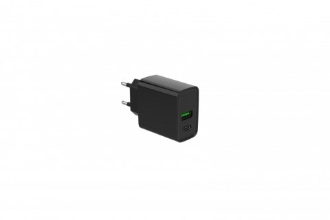 Ładowarka PowerDelivery USB-A USB-C 20W Czarna Gembird