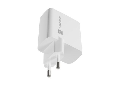 Ładowarka sieciowa RIBERA GAN 1X USB-A + 1X USB-C 65W Biała Natec