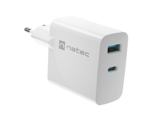 Ładowarka sieciowa Ribera GAN 1X USB-A + 1X USB-C 45W Biała Natec