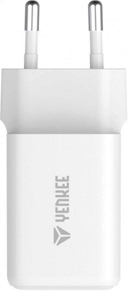 Ładowarka sieciowa USB C 2x18W 3A Power delivery 3.0 QC3.0 Biała YENKEE