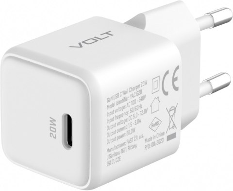 Ładowarka sieciowa USB C 20W 3A Power Delivery 3.0 QC 3.0 Biała YENKEE