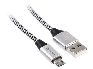 Kabel USB 2.0 AM-micro 1m czarno-srebrny Tracer