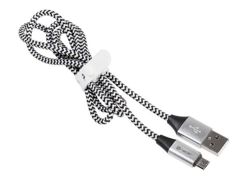 Kabel USB 2.0 AM-micro 1m czarno-srebrny Tracer