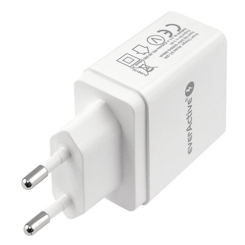 Ładowarka sieciowa 3x USB 3,4A Iq smart charging Biała EverActive