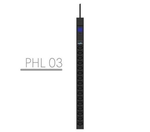 Listwa zasilająca rack pdu 19" 10a 16x iec c13 3m iec c14 miernik pionowa czarna PowerWalker