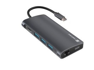 Multiport Adapter Fowler 2 V2 USB-C->HUB USB 3.0 3X, HDMI4K Natec