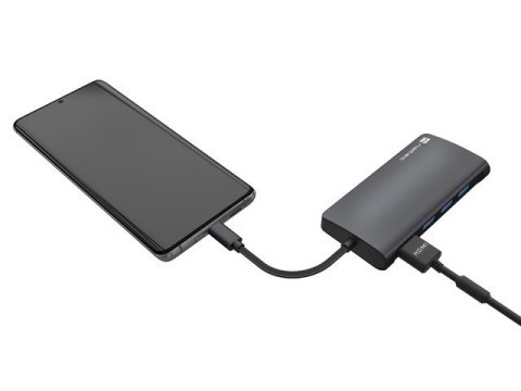 Multiport Adapter Fowler 2 V2 USB-C->HUB USB 3.0 3X, HDMI4K Natec