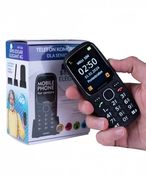 Telefon komórkowy dla seniorów Mescomp MT-166 Edgar Elegant 4GB Mesmed