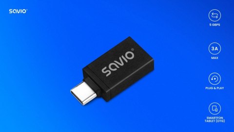 Adapter USB-A 3.1 (F)-USB-C 3.1 (M) AK-80 Savio