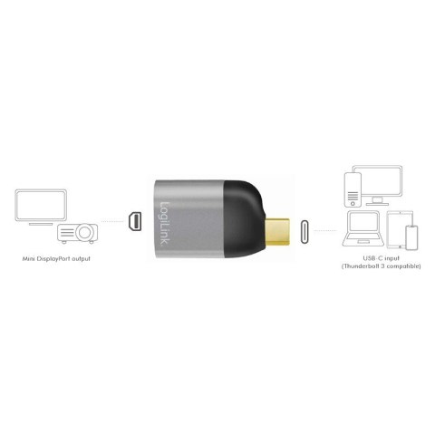 Adapter USB Type-C, do mini DB/F, 8K LogiLink