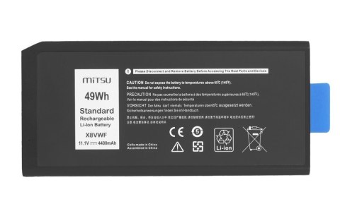 Bateria X8VWF do Dell Latitude Rugged 5404 5414 7404 7414 4400 mAh (49 Wh) 11.1V (10.8V) Mitsu