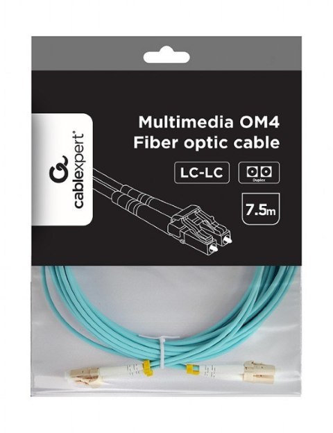 Kabel światłowodowy wielomodowy duplex OM4 50/125,LC/LC,7.5m Gembird