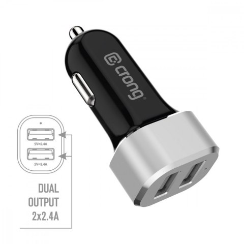 Ładowarka samochodowa Power Car Charger 24W - 2xUSB 2.4A CRONG