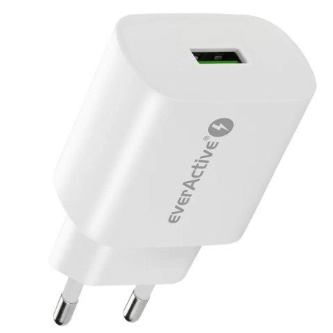 Ładowarka sieciowa 1X USB 18W QC3.0 Biała EverActive