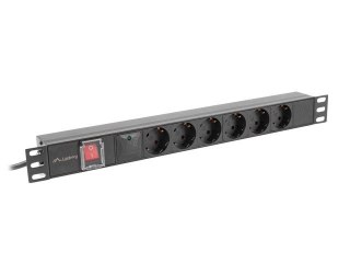 Listwa zasilająca rack PDU 19 cali 1U 16A 5xschuko 2m czarna Lanberg