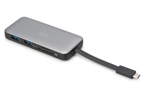Stacja dokująca podróżna USB-C 7 portowa, max. 4K/60Hz z HDR, HDMI, USB-A 3.2 Gen1, Gigabit Ethernet, SD/Micro SD, PD 100W Digitus